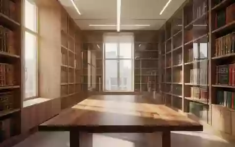 Ein sonnendurchfluteter, ruhiger Bibliotheksraum mit Holzregalen und Lichteinfall durch große Fenster. - Foto: über boerse-global.de