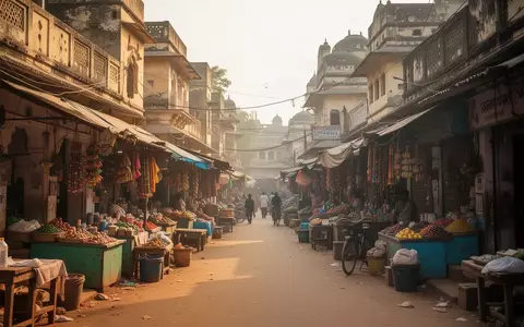 Ein belebter, sonnendurchfluteter indischer Markt mit kleinen Verkaufsständen und lokaler Handelsumgebung. - Foto: über boerse-global.de
