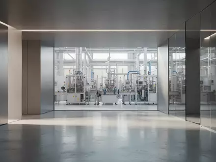 Ein minimalistischer, moderner Innenraum mit klaren architektonischen Linien und sanftem, natürlichem Licht. - Foto: über boerse-global.de
