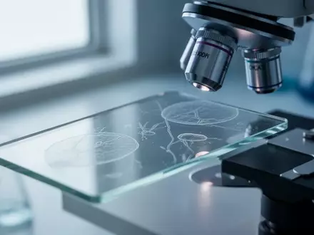 Ein mikroskopischer Objektträger in einem klinischen Labor, der die wissenschaftliche Forschung an neurologischen Erkrankungen symbolisiert. - Foto: über boerse-global.de
