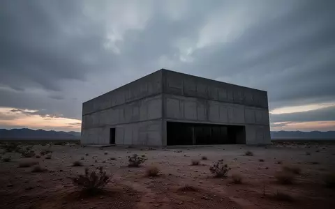 Ein massives, fensterloses Betongebäude in einer weiten, kargen Wüstenlandschaft unter einem bewölkten Himmel. - Foto: über boerse-global.de