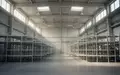 Weitläufiges, leeres Industriegebäude mit hohen Lagerregalen und einfallendem Tageslicht. - Foto: über boerse-global.de