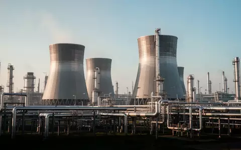 Industrielle Chemieanlage mit großen Kühltürmen und Rohrleitungssystemen vor klarem Himmel. - Foto: über boerse-global.de