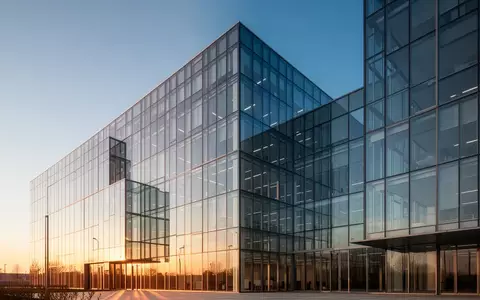 Moderne Glasfassade eines Bürogebäudes im goldenen Licht der Abendsonne als Symbol für regulatorische Transparenz. - Foto: über boerse-global.de