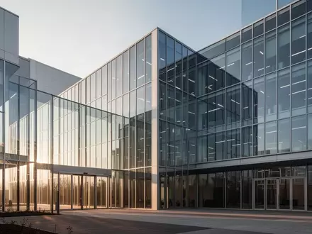 Ein modernes, minimalistisches Bürogebäude aus Glas und Stahl bei Tageslicht. - Foto: über boerse-global.de