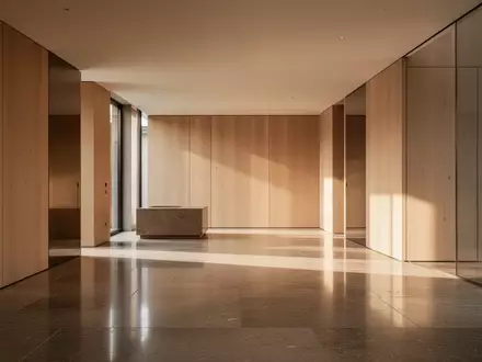 Modernes, minimalistisches Architektur-Interieur mit natürlichem Licht in einem Schweizer Gebäude. - Foto: über boerse-global.de