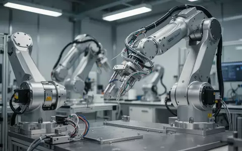 Moderne industrielle Roboterkomponenten in einer sauberen Laborumgebung. - Foto: über boerse-global.de