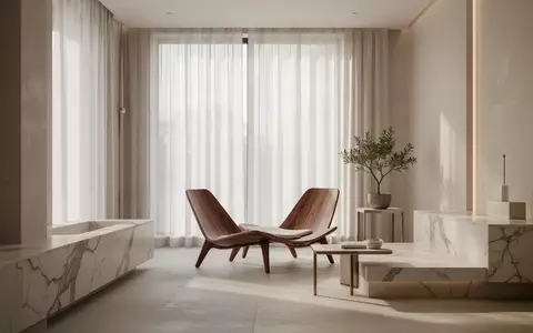 Ein minimalistisch gestalteter Wellness-Raum mit natürlichen Materialien und sanftem Lichteinfall. - Foto: über boerse-global.de