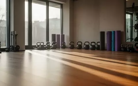 Ein heller, minimalistischer Trainingsraum mit Sportgeräten in einer modernen Umgebung bei natürlichem Lichteinfall. - Foto: über boerse-global.de