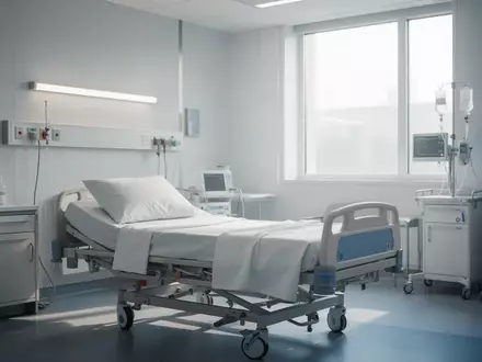 Ein modernes, helles Krankenhauszimmer mit einem ordentlich gemachten Patientenbett und natürlichem Tageslicht. - Foto: über boerse-global.de