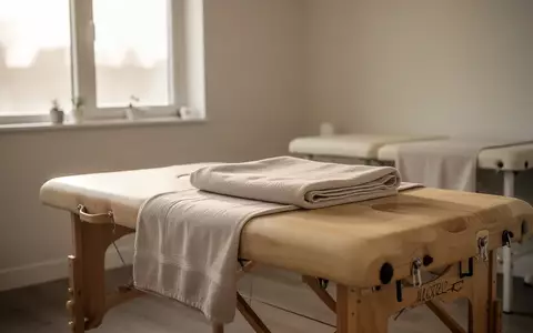 Ein minimalistischer, heller Physiotherapieraum mit einer Massageliege und einem gefalteten Handtuch in ruhiger Atmosphäre. - Foto: über boerse-global.de