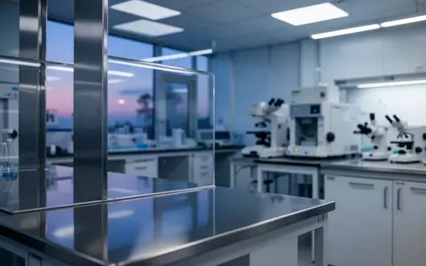 Ein steriler, modern gestalteter medizinischer Laborraum mit kühler Beleuchtung und glatten Oberflächen. - Foto: über boerse-global.de