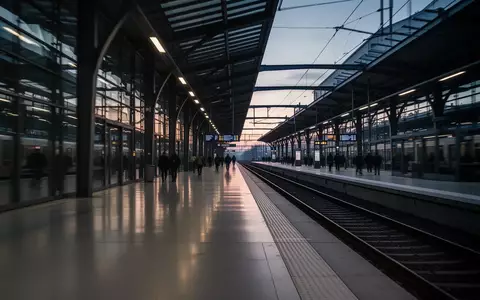 Moderner Bahnsteig am Abend mit Stahl- und Glaskonstruktionen in Köln. - Foto: über boerse-global.de