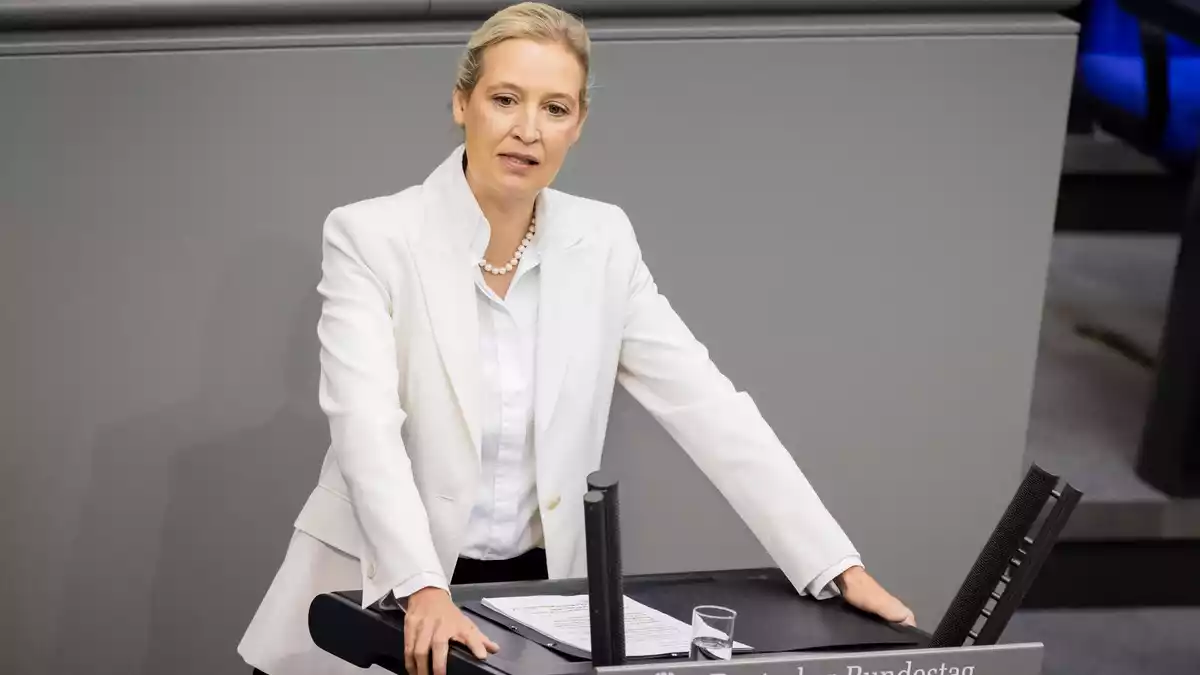 AfD-Chefin Alice Weidel wirft der Bundesregierung vor, das Land in die Staatspleite zu treiben. - Bild: Christoph Soeder/dpa