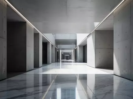 Ein minimalistischer, moderner Flur mit architektonischen Linien und natürlichem Lichteinfall in einem Finanzgebäude. - Foto: über boerse-global.de
