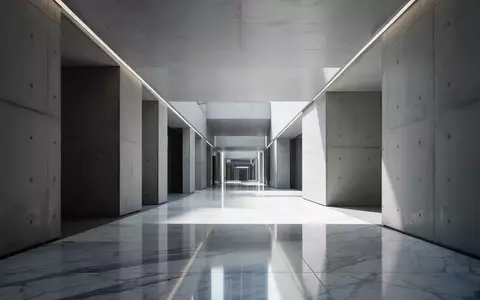 Ein minimalistischer, moderner Flur mit architektonischen Linien und natürlichem Lichteinfall in einem Finanzgebäude. - Foto: über boerse-global.de
