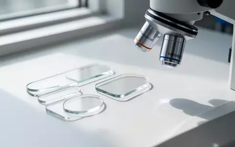 Ein steriler Labortisch mit Glasobjektträgern und einem Mikroskop in hellem, natürlichem Licht. - Foto: über boerse-global.de