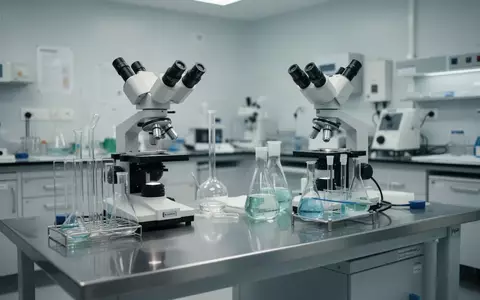 Ein steriler Labortisch mit medizinischen Instrumenten und Glasgeräten in einer neutralen klinischen Umgebung. - Foto: über boerse-global.de