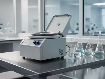 Moderne Laborumgebung mit Laborgeräten und Glasbehältern auf einem Edelstahltisch in einem klinischen Forschungslabor. - Foto: über boerse-global.de