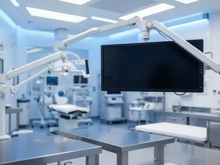 Ein steriler, moderner Behandlungsraum in einer Klinik mit medizinischer Ausstattung vor einer hellen Wand. - Foto: über boerse-global.de