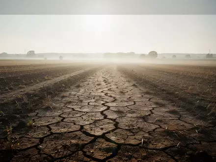 Ausgetrockneter, rissiger Boden auf einem Feld während einer extremen Hitzewelle in Deutschland. - Foto: über boerse-global.de