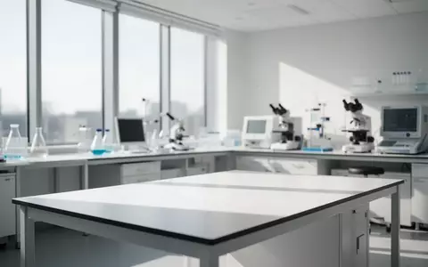 Ein minimalistisch eingerichtetes, helles medizinisches Forschungslabor mit sterilen Oberflächen und professioneller Ausstattung. - Foto: über boerse-global.de