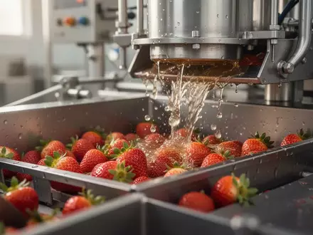 Nahaufnahme von frischen Früchten in einer modernen Produktionsanlage für die Aromenherstellung - Foto: über boerse-global.de