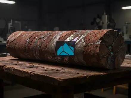 Geologische Gesteinsprobe mit sichtbaren Mineralstrukturen in einem professionellen Laborumfeld. - Foto: über boerse-global.de
