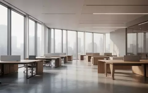 Ein minimalistisches, modernes Büro mit klaren architektonischen Linien und hellem Tageslicht. - Foto: über boerse-global.de