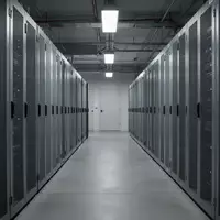 Leere, sterile Serverraum-Gänge in einem öffentlichen Gebäude mit grauen Serverschränken und dezenter Beleuchtung. - Foto: über boerse-global.de