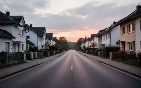Eine ruhige, leere Wohnstraße in einer deutschen Stadt bei Dämmerung ohne Fahrzeuge oder Personen. - Foto: über boerse-global.de