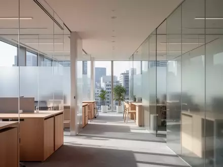 Ein minimalistisches, lichtdurchflutetes Büro mit klaren architektonischen Linien und hellen Holzmöbeln. - Foto: über boerse-global.de