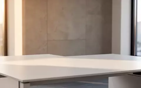 Ein minimalistischer, heller Arbeitsplatz mit leerer Schreibtischoberfläche und natürlichem Tageslicht. - Foto: über boerse-global.de