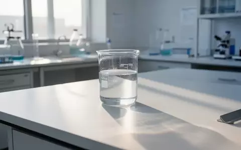 Ein steriler Labortisch mit einem Glasbecher in hellem, natürlichem Tageslicht. - Foto: über boerse-global.de