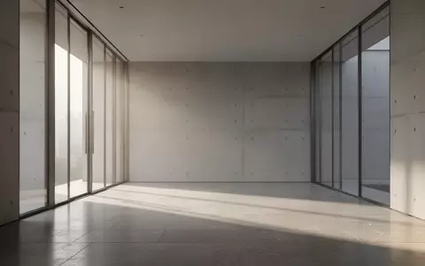Ein minimalistischer, moderner Innenraum mit Betonwänden und großen Glasfronten in hellem Tageslicht. - Foto: über boerse-global.de