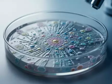 Eine mikroskopische Aufnahme einer Zellkultur in einer Laborschale, die die wissenschaftliche Forschung an Tumorzellen illustriert. - Foto: über boerse-global.de