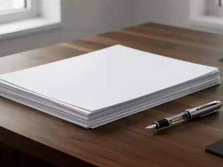 Ein minimalistischer Schreibtisch mit leeren Dokumenten und einem Füllfederhalter bei natürlichem Lichteinfall. - Foto: über boerse-global.de
