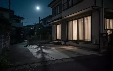 Eine nächtliche, ruhige Wohnstraße mit einer leeren Einfahrt in Japan, beleuchtet durch sanftes Mondlicht. - Foto: über boerse-global.de