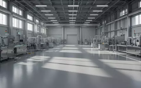 Eine moderne, leere Industriehalle in Japan mit klaren Linien und natürlichem Licht, die eine hochautomatisierte Produktionsumgebung symbolisiert. - Foto: über boerse-global.de