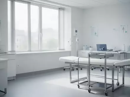 Ein minimalistischer, heller medizinischer Untersuchungsraum in einer modernen Klinik. - Foto: über boerse-global.de