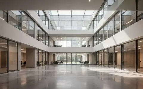 Ein minimalistisches, modernes Bürogebäude mit klaren architektonischen Linien und natürlichem Lichteinfall. - Foto: über boerse-global.de