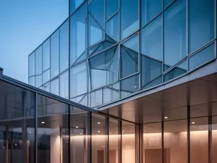 Moderne, minimalistische Architektur eines öffentlichen Gebäudes bei Dämmerung. - Foto: über boerse-global.de