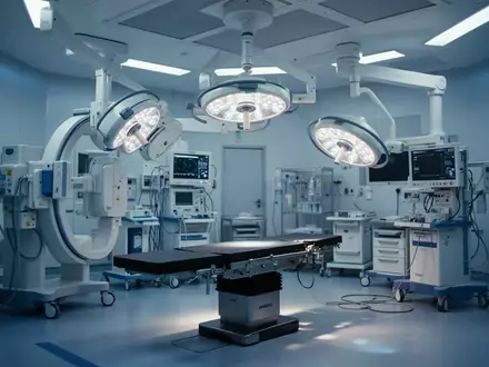 Moderner, steriler Operationssaal mit medizinischer Ausrüstung in einer Klinik ohne Personen. - Foto: über boerse-global.de