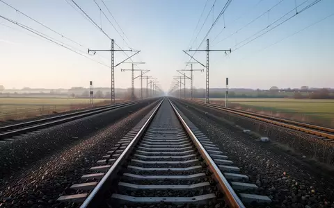 Weitläufige, leere Bahngleise einer Hochgeschwindigkeitsstrecke in einer ländlichen Umgebung bei hellem Tageslicht. - Foto: über boerse-global.de