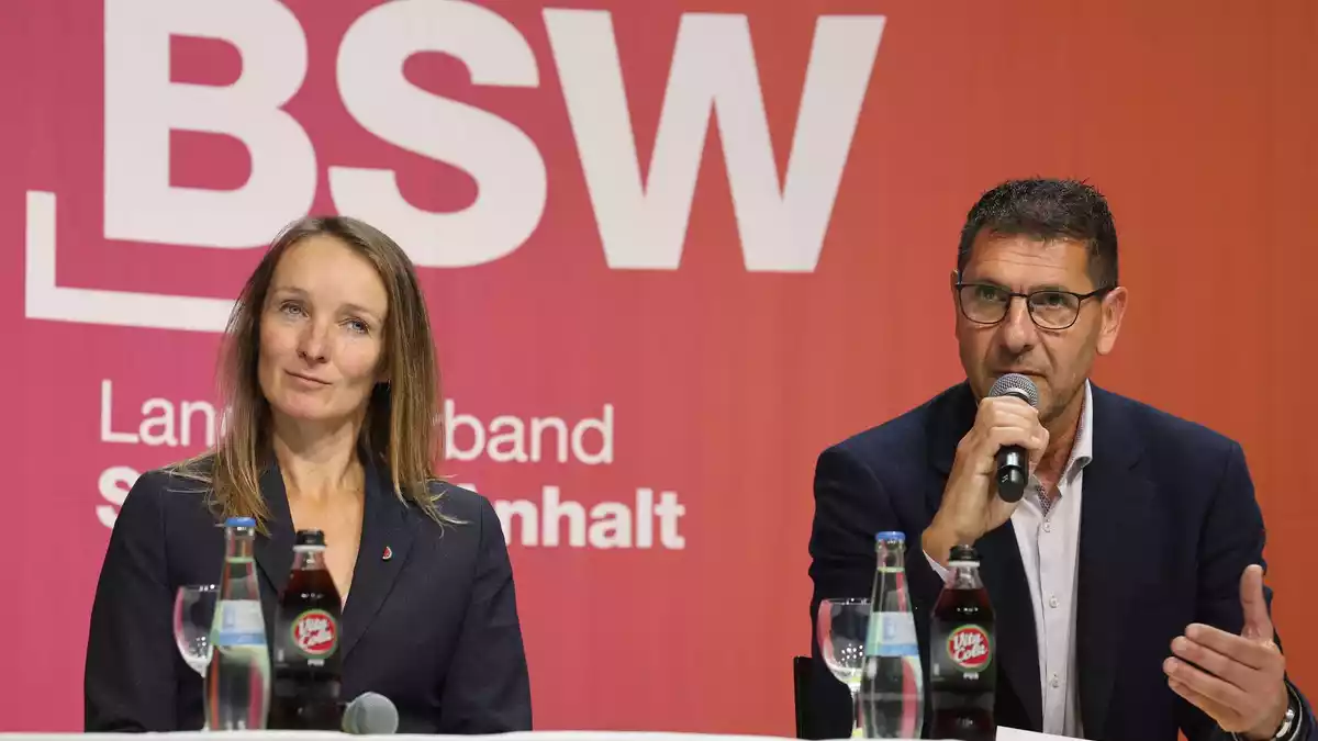 Thomas Schulze und Claudia Wittig (beide BSW) wollen mit der AfD sprechen. (Archivbild) - Bild: Peter Gercke/dpa