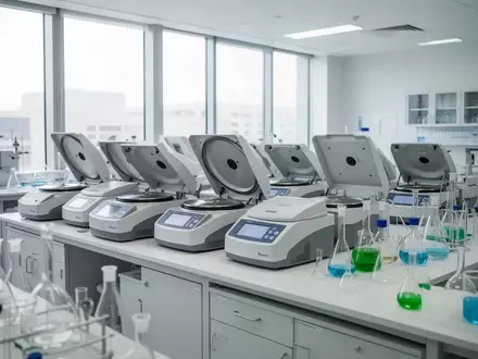 Ein modernes, helles klinisches Forschungslabor mit sterilen Arbeitsflächen und Laborgeräten. - Foto: über boerse-global.de