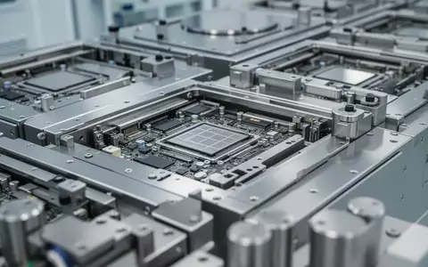 Nahaufnahme von komplexen Silizium-Wafer-Produktionsanlagen in einem Reinraum mit technischer Hardware. - Foto: über boerse-global.de