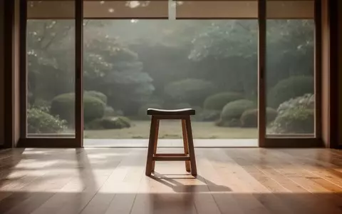 Ein minimalistischer, lichtdurchfluteter Raum mit Holzboden und Blick in einen ruhigen Garten, der eine Atmosphäre der Entspannung vermittelt. - Foto: über boerse-global.de