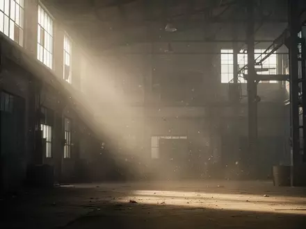 Eine trübe, atmosphärische Szene in einem Innenraum mit diffusem Licht, das Staubpartikel in der Luft sichtbar macht. - Foto: über boerse-global.de