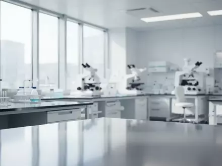 Ein minimalistisches, modernes medizinisches Forschungslabor mit steriler Atmosphäre und hellen Oberflächen. - Foto: über boerse-global.de